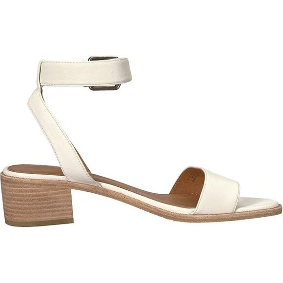NEW NIB FRYE Women's Cindy 2-Piece Leather Ankle Strap Block Heel Sandal Ivory 6 - Picture 4 of 12